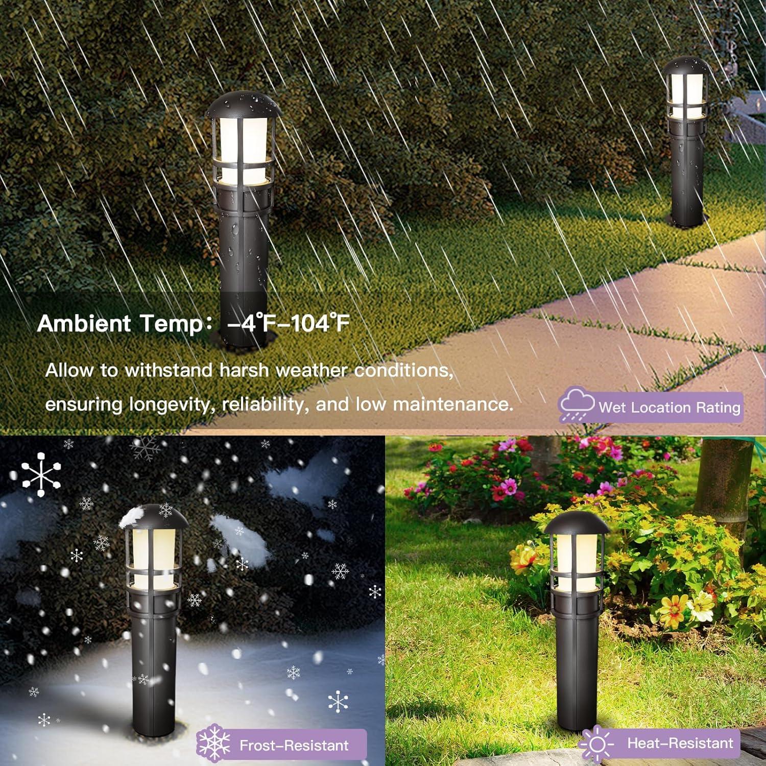 Oil Rubbed Bronze Low Voltage Integrated LED Aluminum Pathway Light with Kit Pack 4 Pack