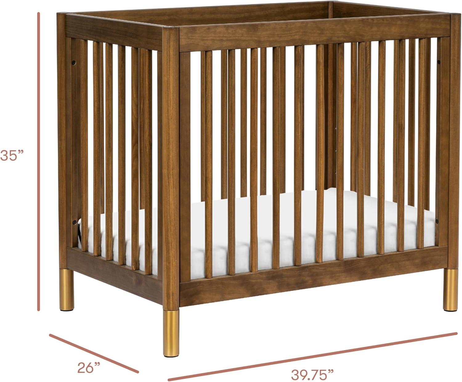 Babyletto Gelato Natural Walnut Wood 4-in-1 Convertible Mini Baby Crib