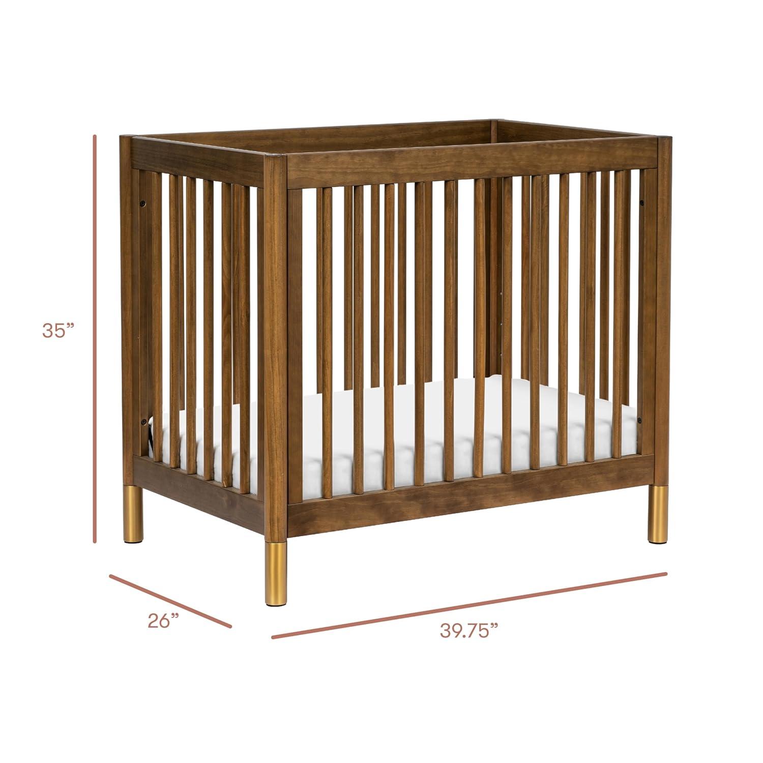 Babyletto Gelato Natural Walnut Wood 4-in-1 Convertible Mini Baby Crib