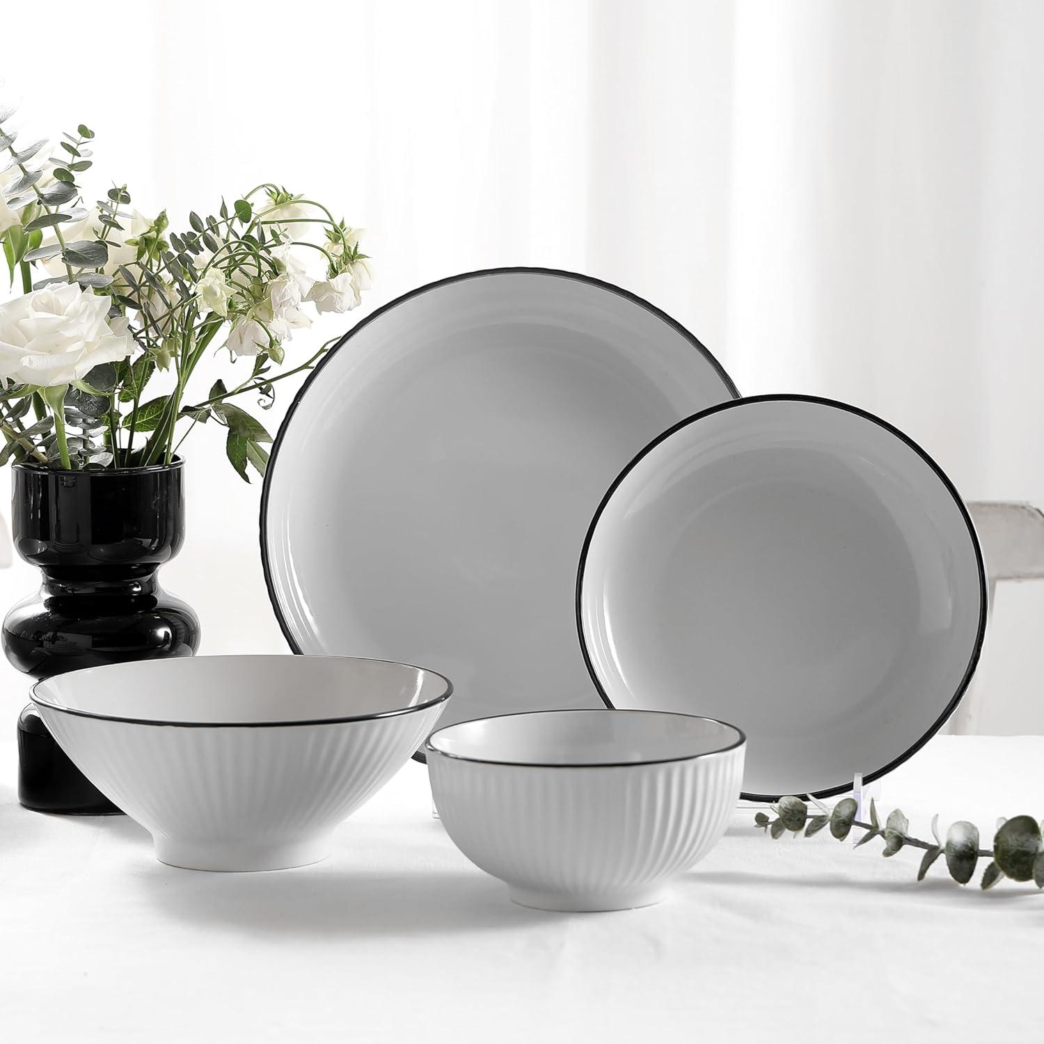 Lustra 32 Piece Stoneware Dinnerware Set - Service for 8