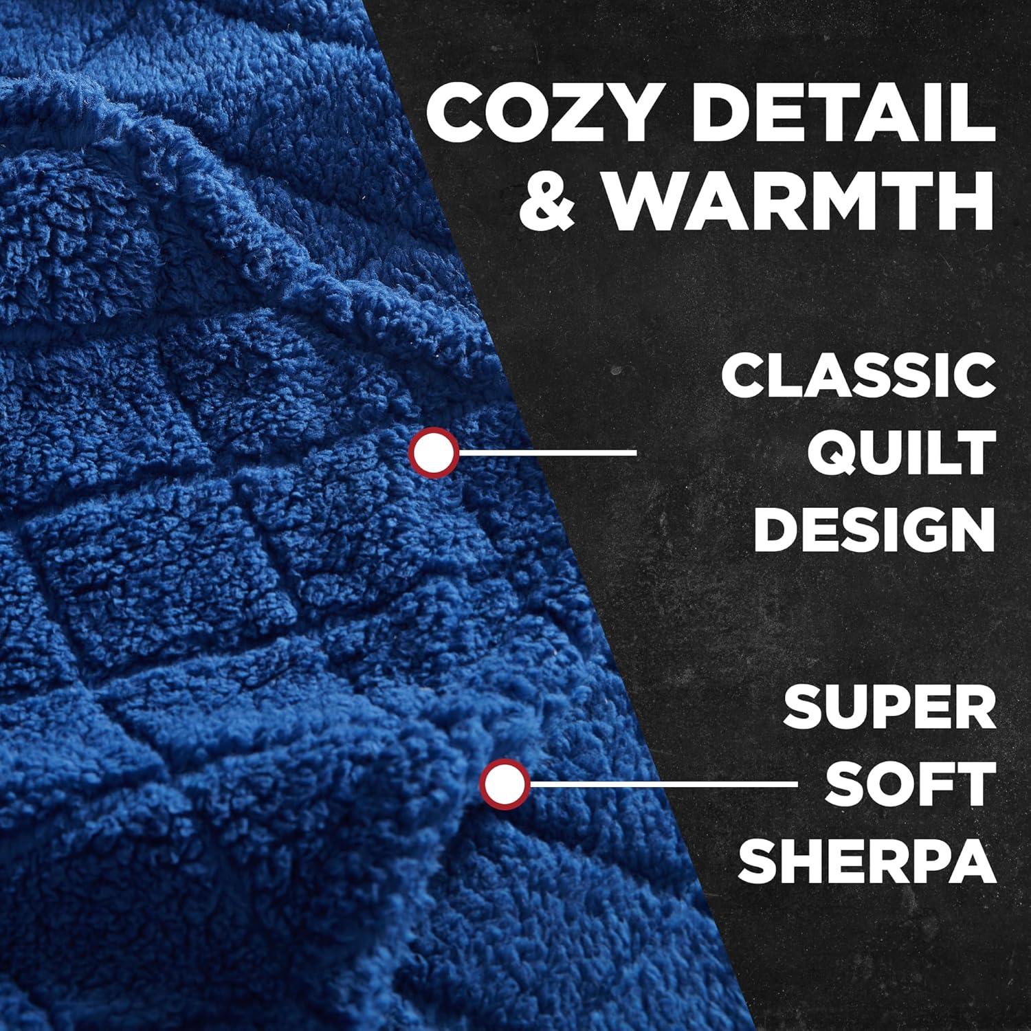 Coleman Diamond Embossed Sherpa Plush Throw Blanket/Coverlet