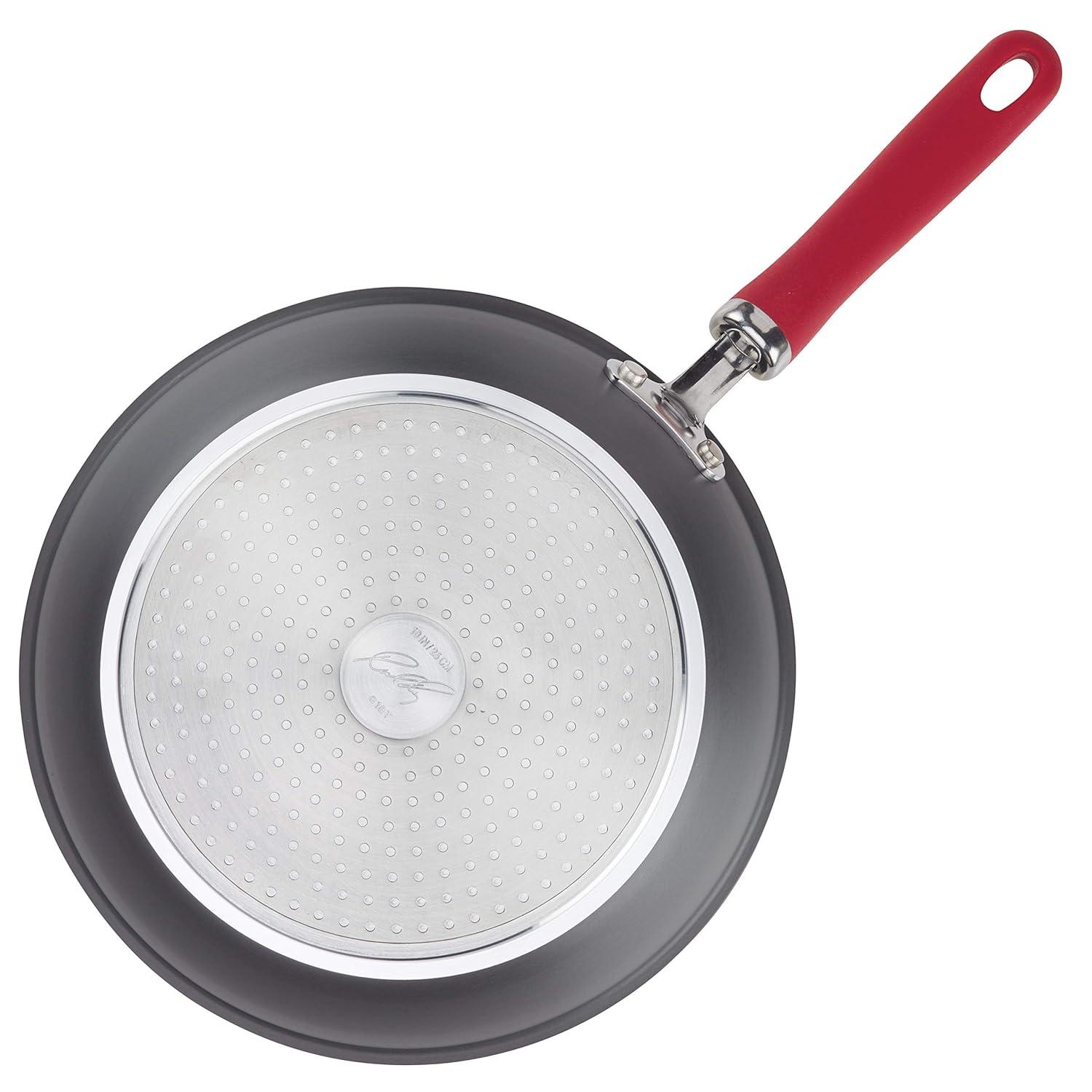 Rachael Ray Rachael Ray Create Delicious Hard Anodized Aluminum Nonstick Deep Frying Pan, 10.25-Inch