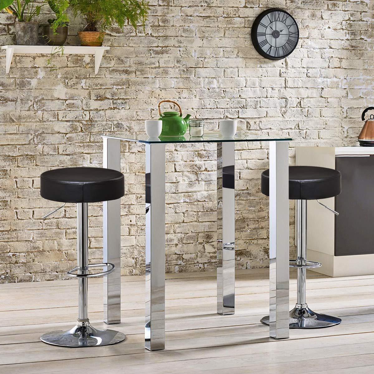Ivy Bronx Set of 2 Adjustable Swivel Round Bar Stool Pub Chairs