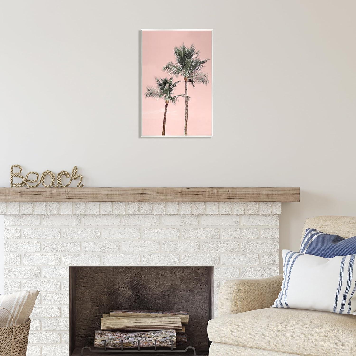 Stupell Industries Pink Summer Palm Trees Botanical & Floral Photography Unframed Art Print Wall Art, 13 x 19