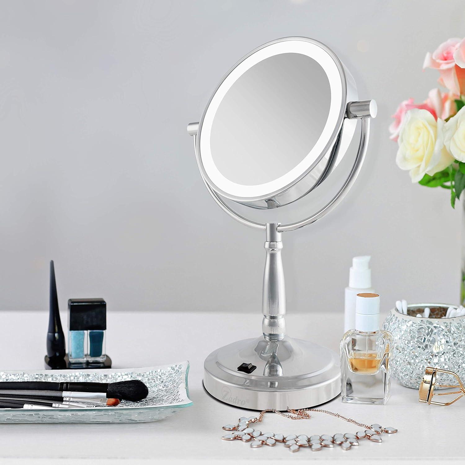 Zadro LED Lighted Makeup Mirrors for Women w/ Magnification & Cordless