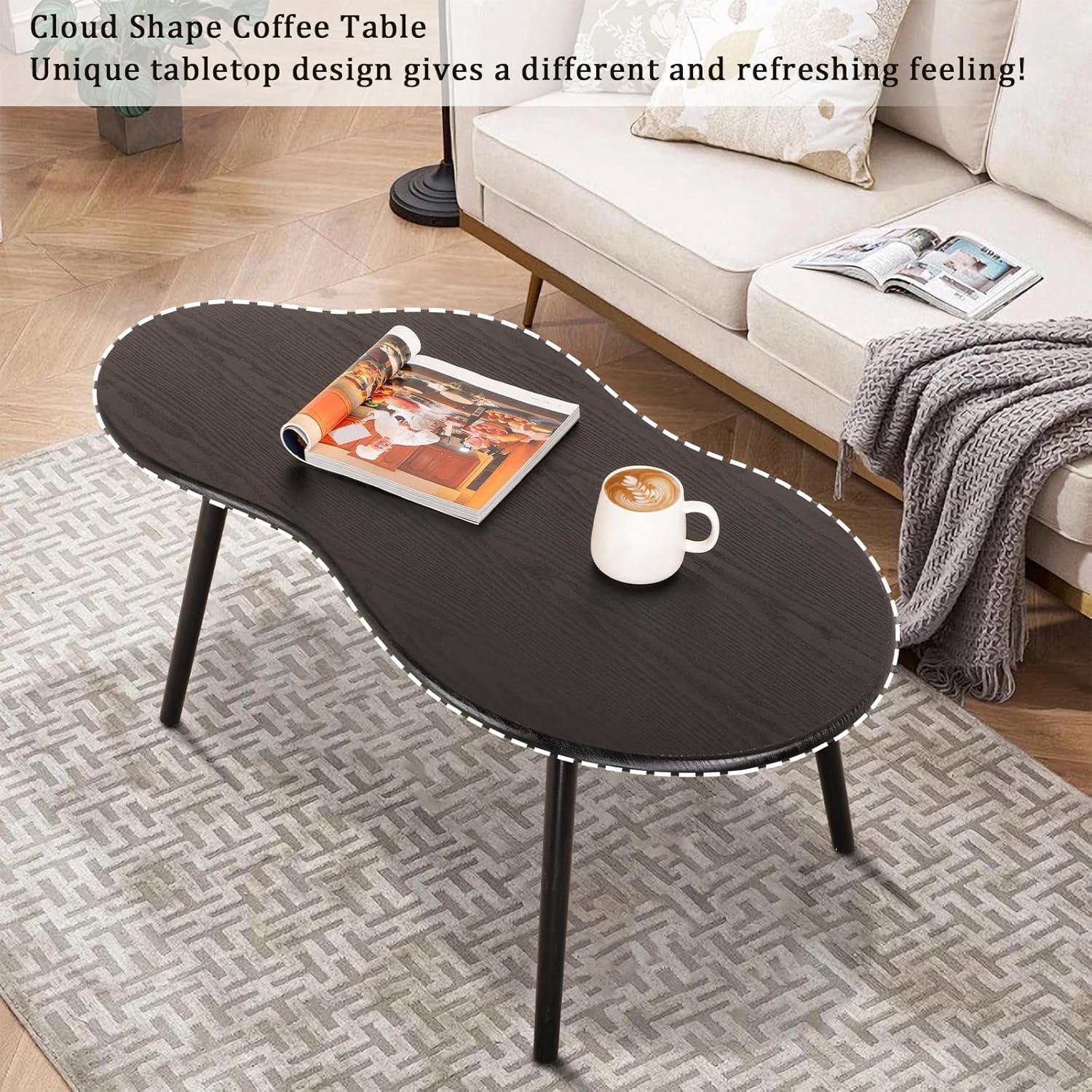 George Oliver Small Coffee Table Cloud Coffee Table Modern Center Table Floor Table Irregular Coffee Tables Suitable For Living Room Small Spaces