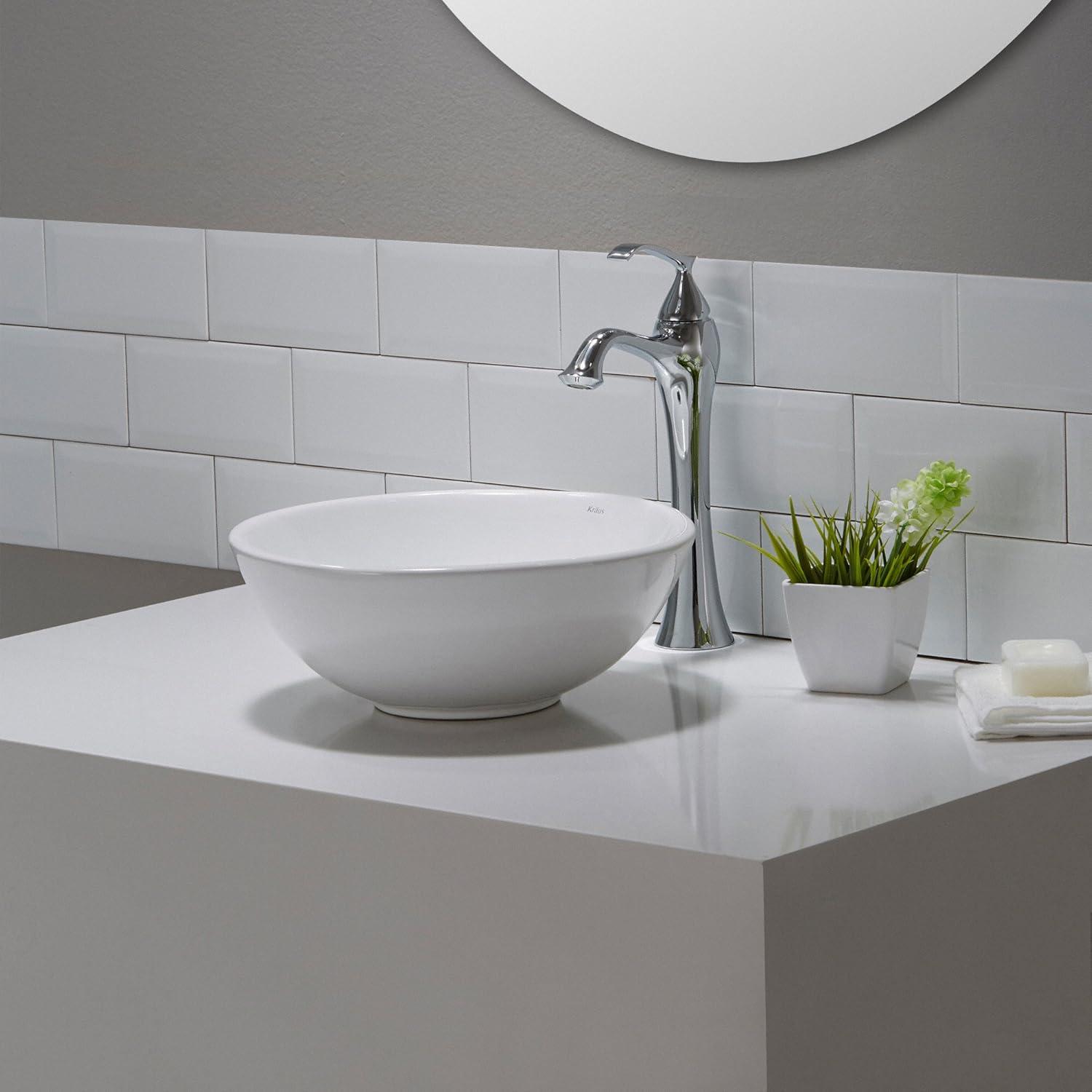 Thin ceramics Circular Vessel Bathroom Sink