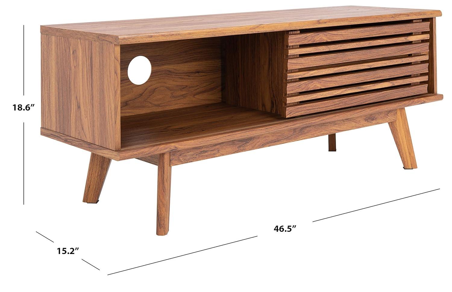 Aurelio 1 Shelf Media Stand - Walnut - Safavieh