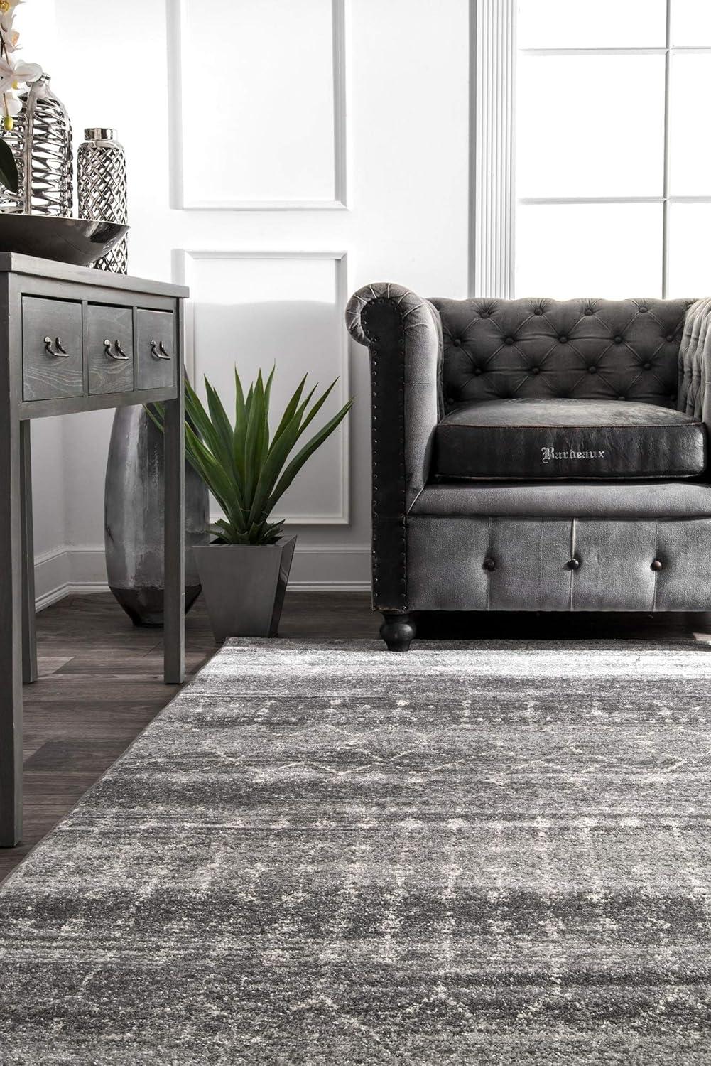 nuLOOM Moroccan Blythe Dark Grey 6' 7" x 9' Transitional Area Rug