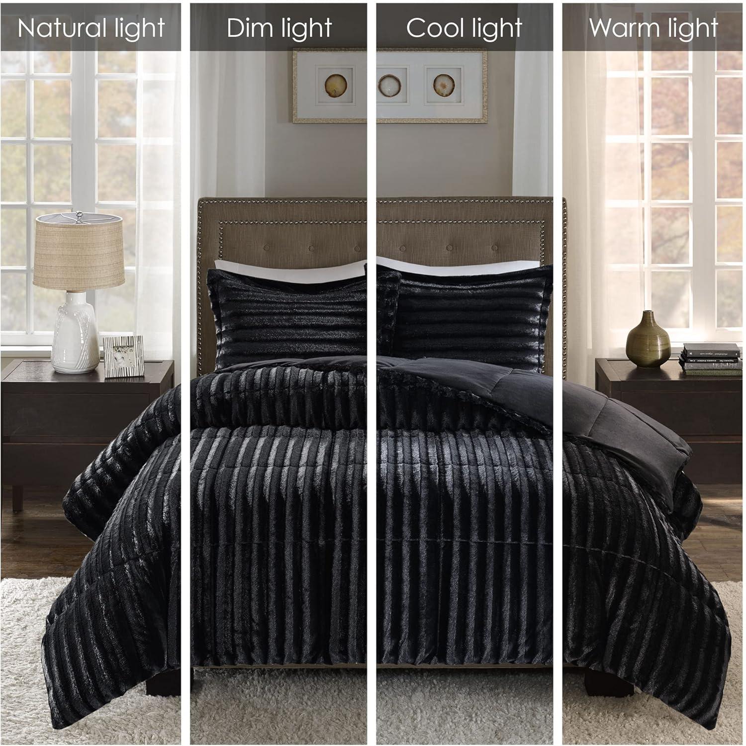Madison Park Faux Fur 3 Piece Comforter Set