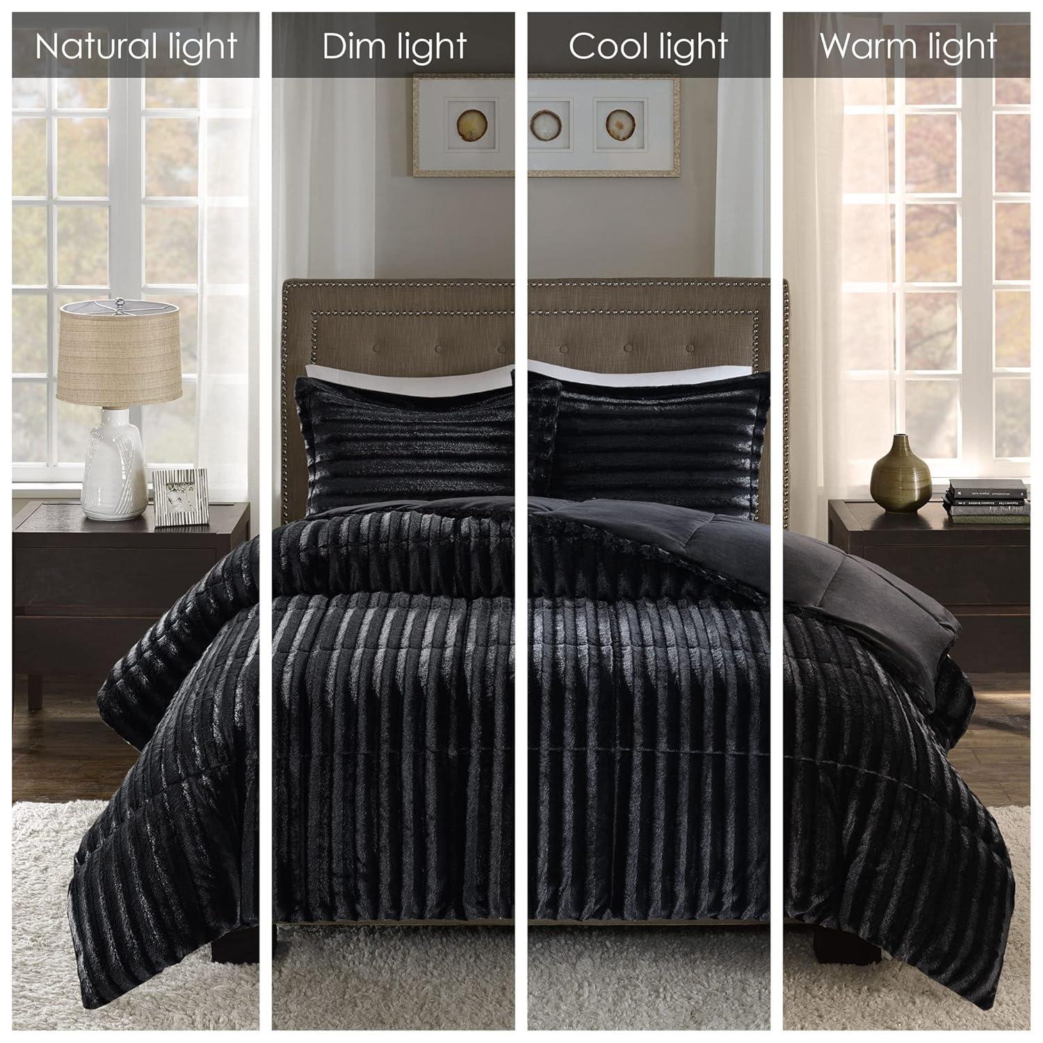 Madison Park Faux Fur 3 Piece Comforter Set