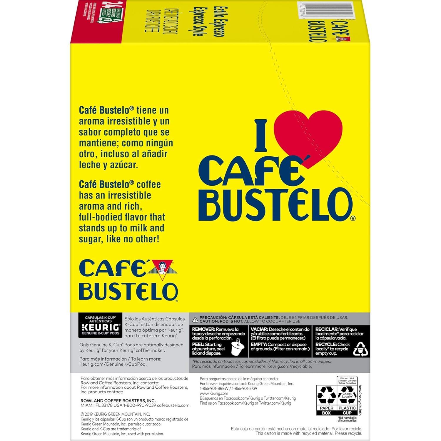 Café Bustelo Espresso Dark Roast Coffee - Keurig K-Cup Pods - 24ct