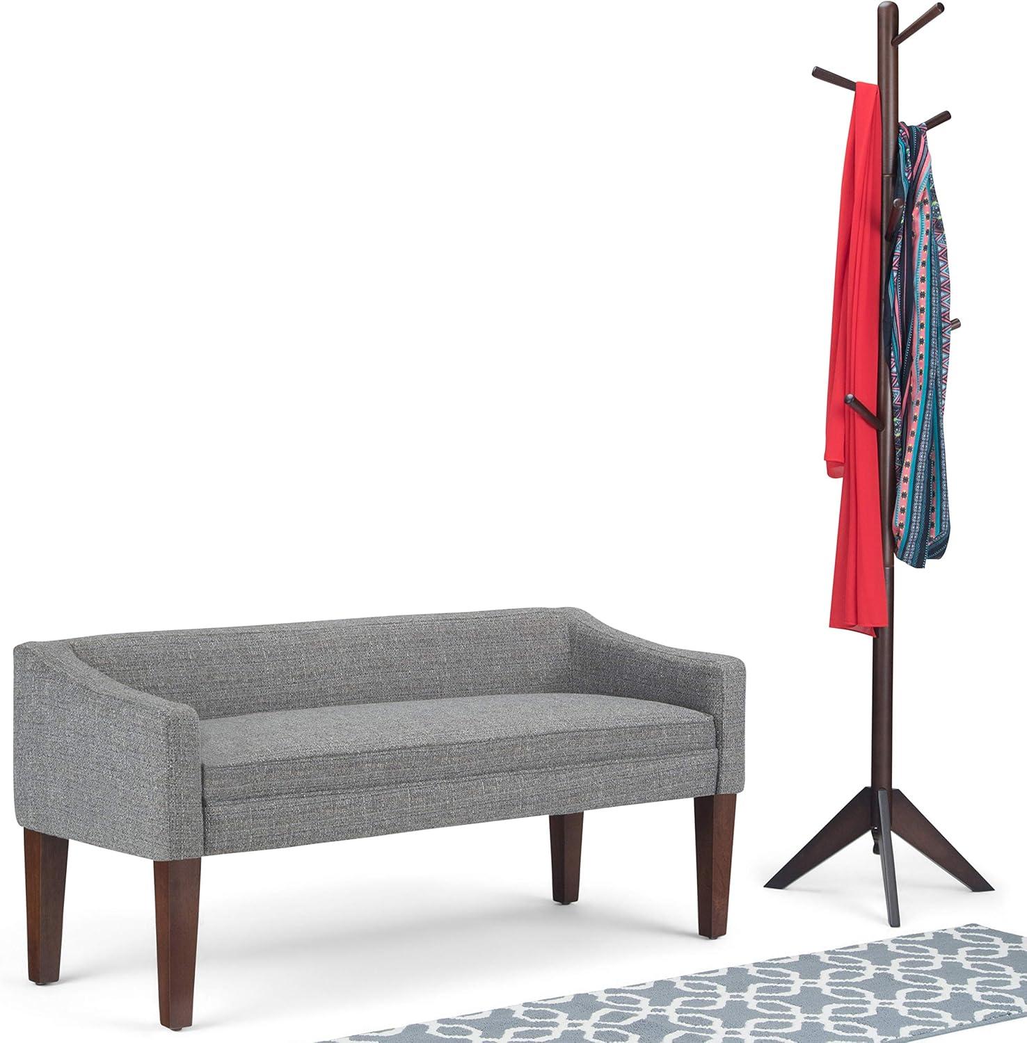 Simpli Home Parris Polyester Upholstered Bench