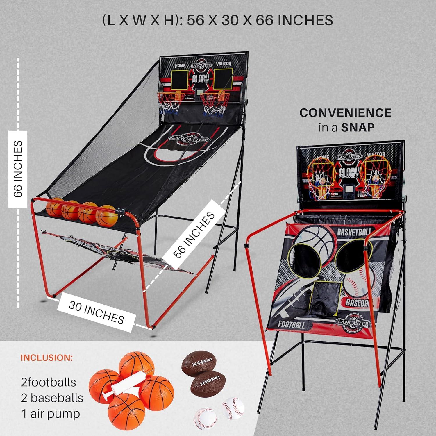 Lancaster Gaming Lancaster Gaming 2 Player Basketball Arcade Game with 3 Games Included