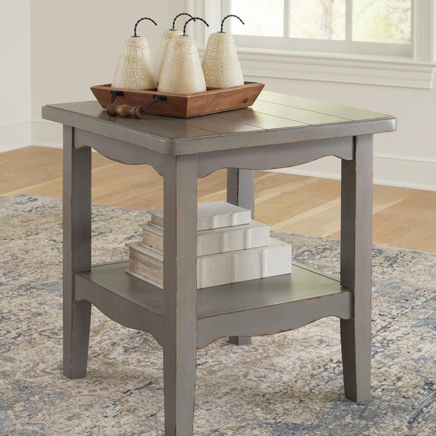 Signature Design by Ashley Traditional Charina End Table, Antique Gray