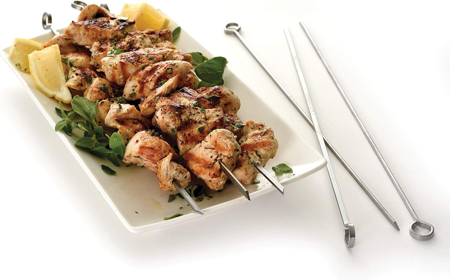 Norpro Stainless Steel 12-Inch Barbeque Skewers, Set of 6