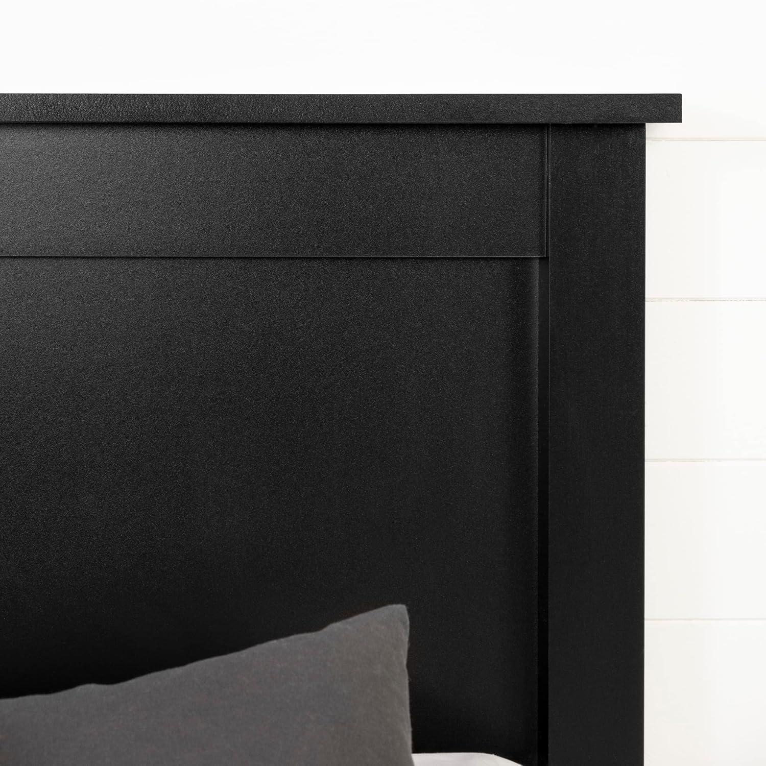 Contemporary Black Engineered Wood Full/Queen Headboard