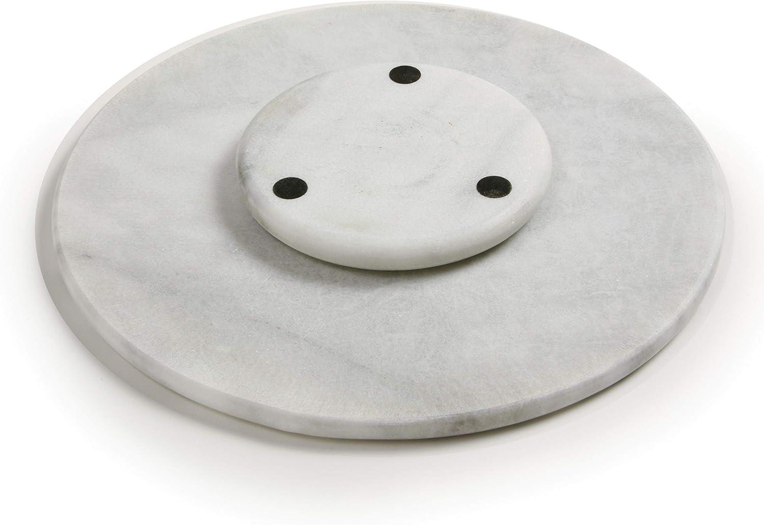 Norpro Kitchen Restaurant Revolving 12-Inch Diameter Marble Lazy Susan, White