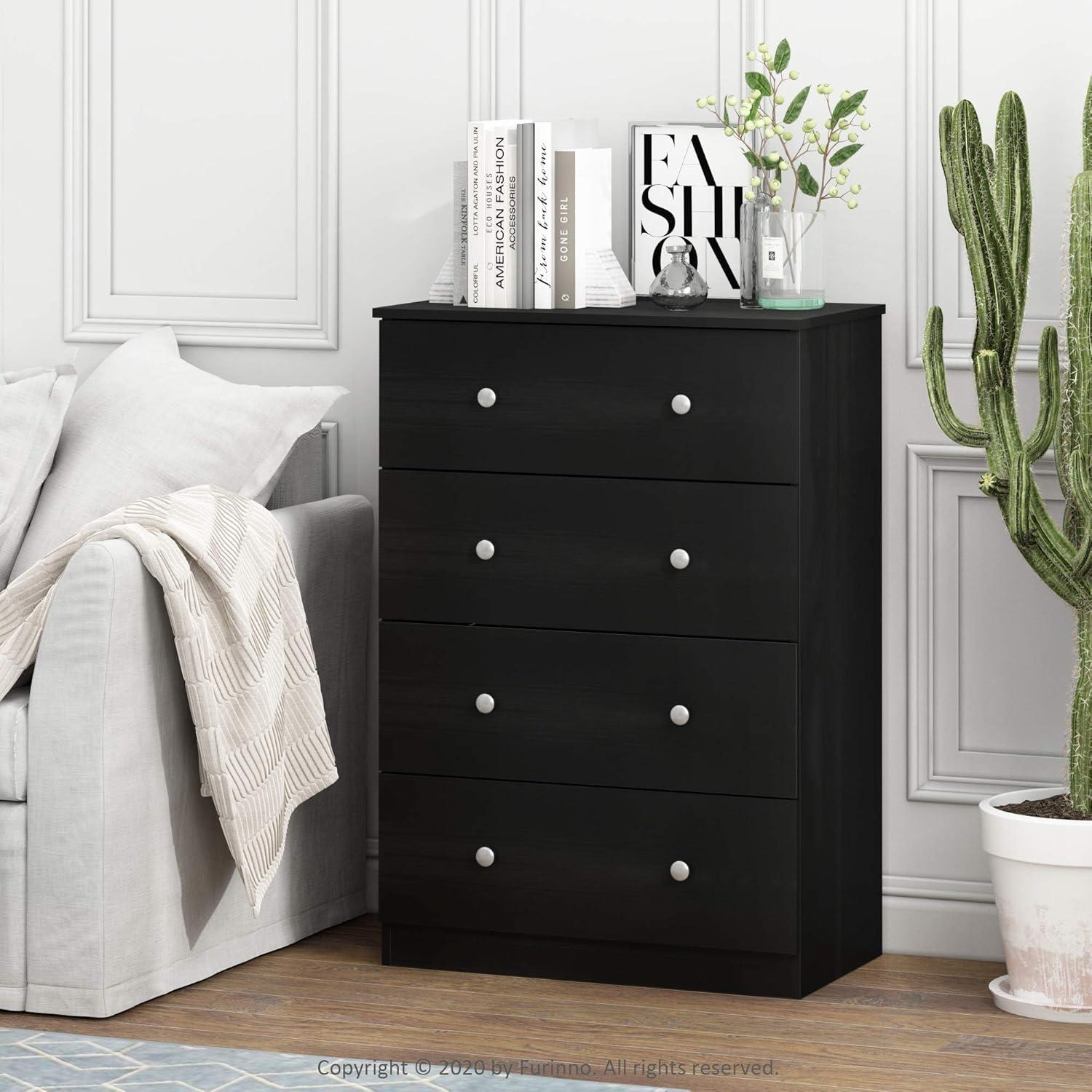 Furinno Tidur Simple Design 4-Drawer Dresser, Americano