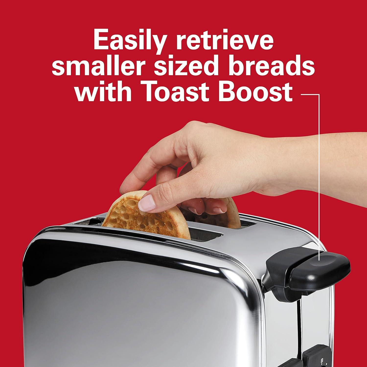 Hamilton Beach 2SL Classic toaster 22782: 2-Slice, 850W, Metal, Silver, Compact Design, 1-Year Warranty