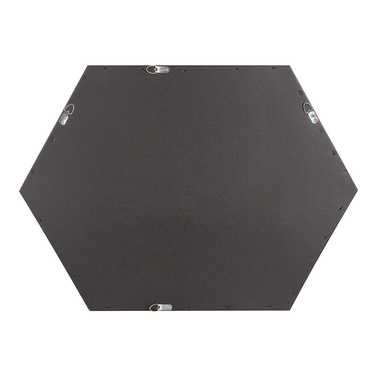 Kate & Laurel All Things Decor 22" x 31" Rhodes Hexagon Wall Mirror Black: Modern Style, No Assembly, Wall Mounted
