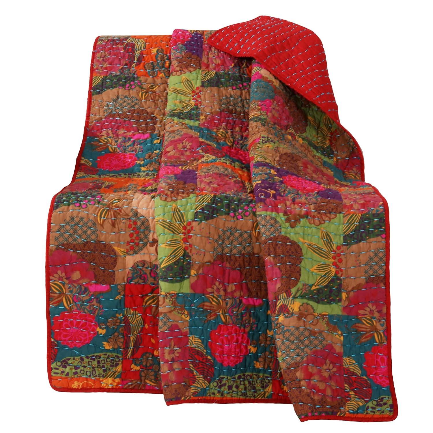 Jewel Patchwork Print Throw Blanket