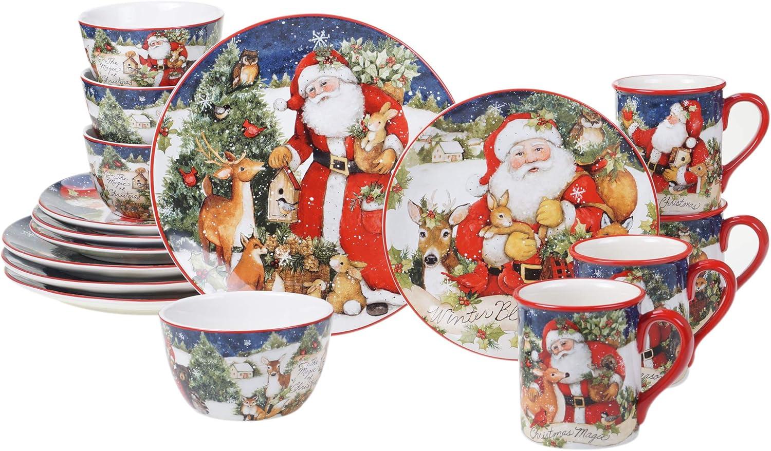 Certified International Certified International Magic Of Christmas  Santa 16Pc Dinnerware Set