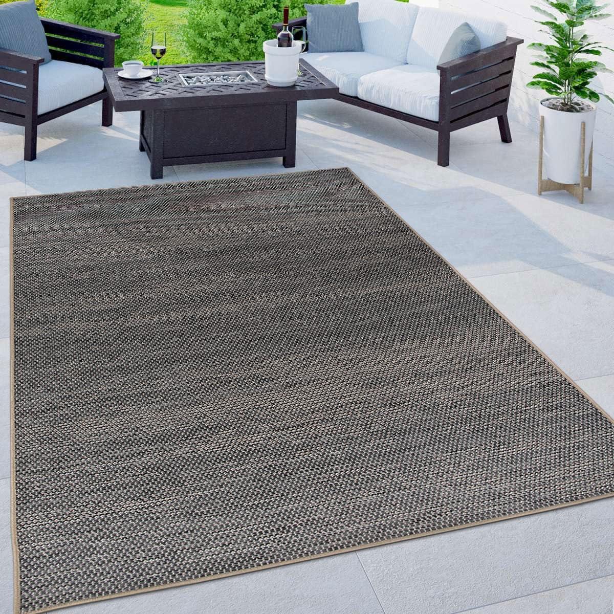 World Rug Gallery Contemporary Abstract Indoor/Outdoor Area Rug - Gray 5' x 7'