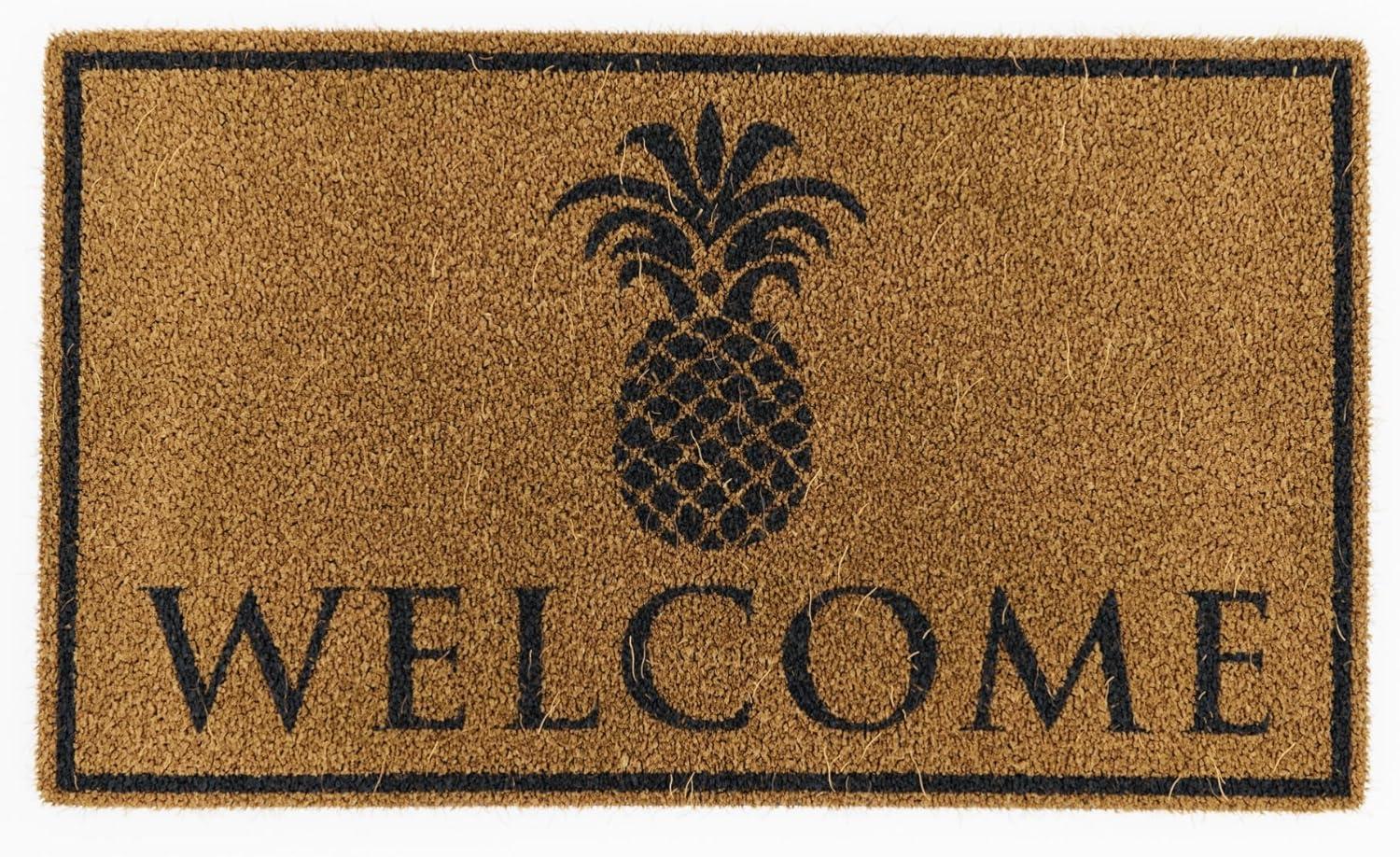 Classic Pineapple Welcome Coir Doormat with Anti-Slip Backing