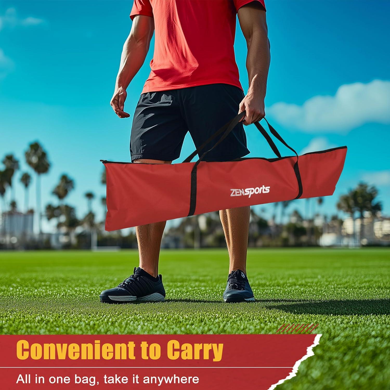 Zeny 7' x 7' Baseball Softball Practice Net Hitting Pitching Training Net w/Strike Zone,Bow Frame & Carry Bag