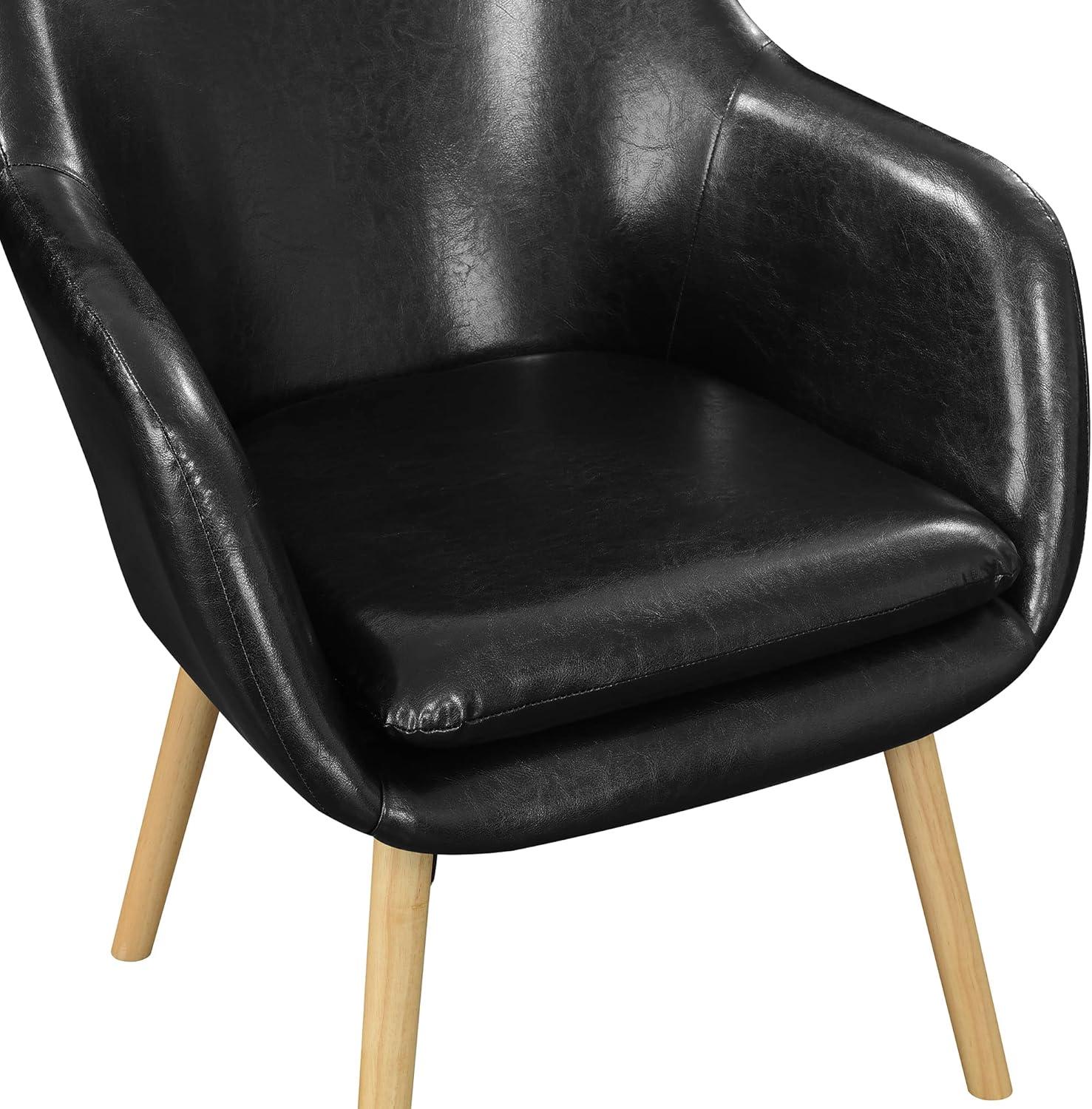 Convenience Concepts Take a Seat Charlotte Wingback Upholstered Accent Armchair, Slate Gray Fabric