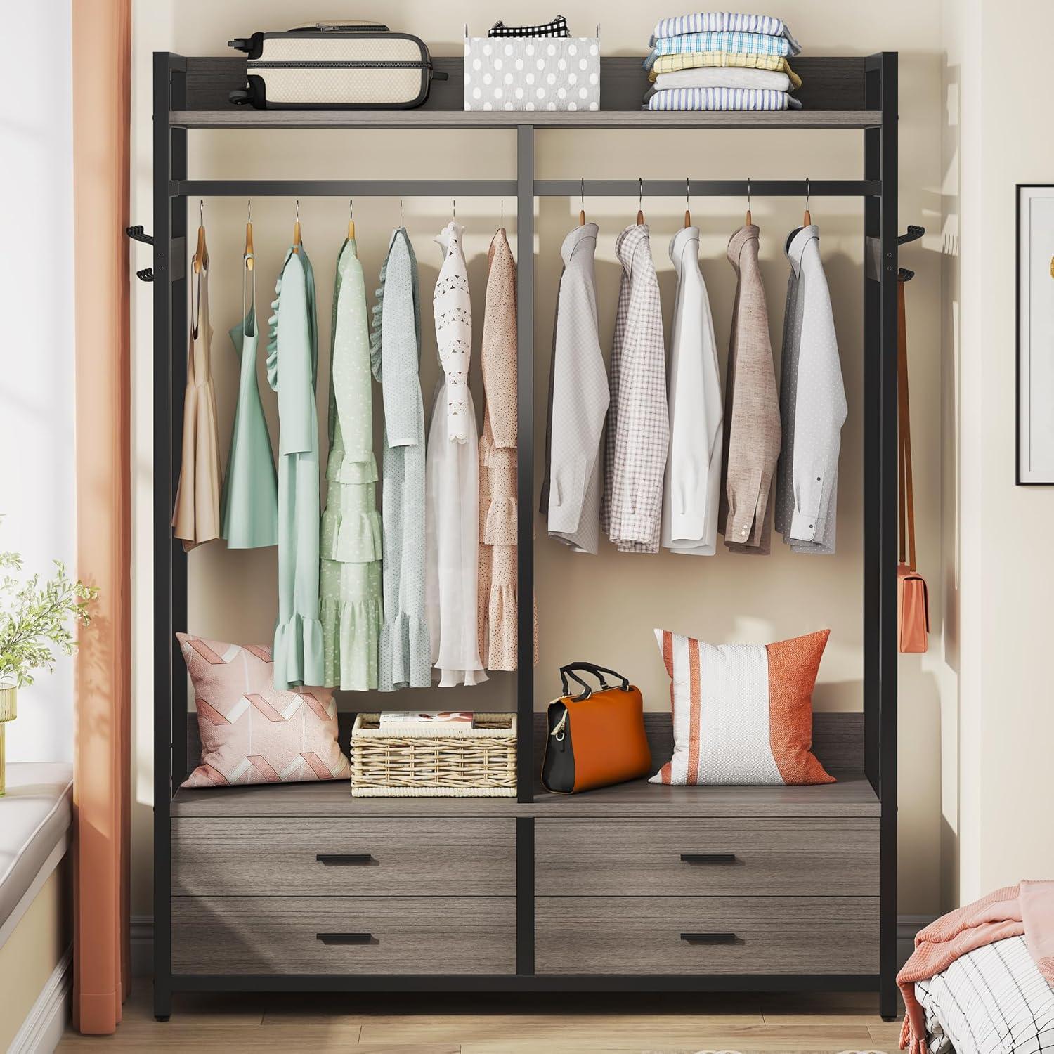 Heavy Duty Garment Rack With 4 Drawers
