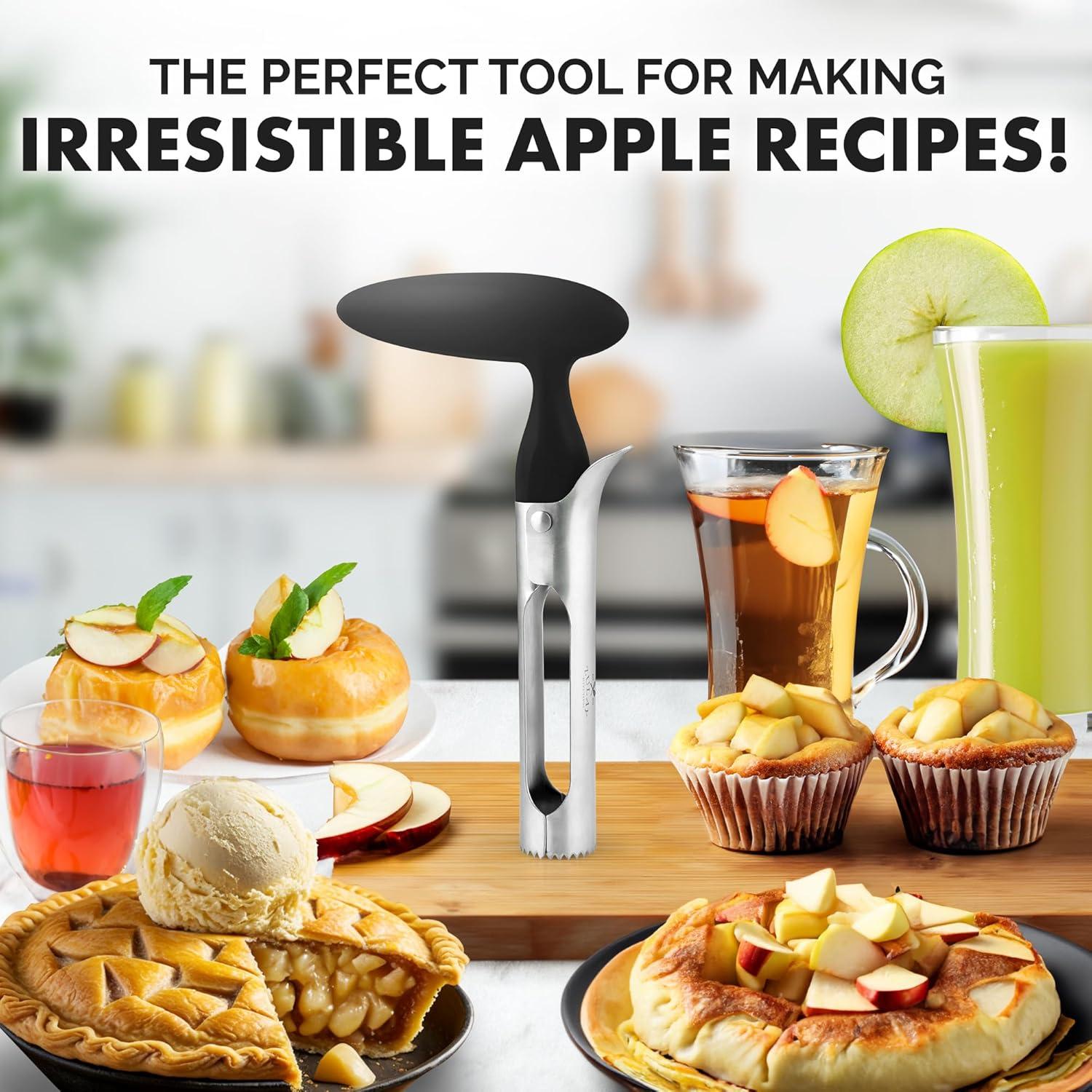 Black Stainless Steel Apple Corer with Ergonomic Handle