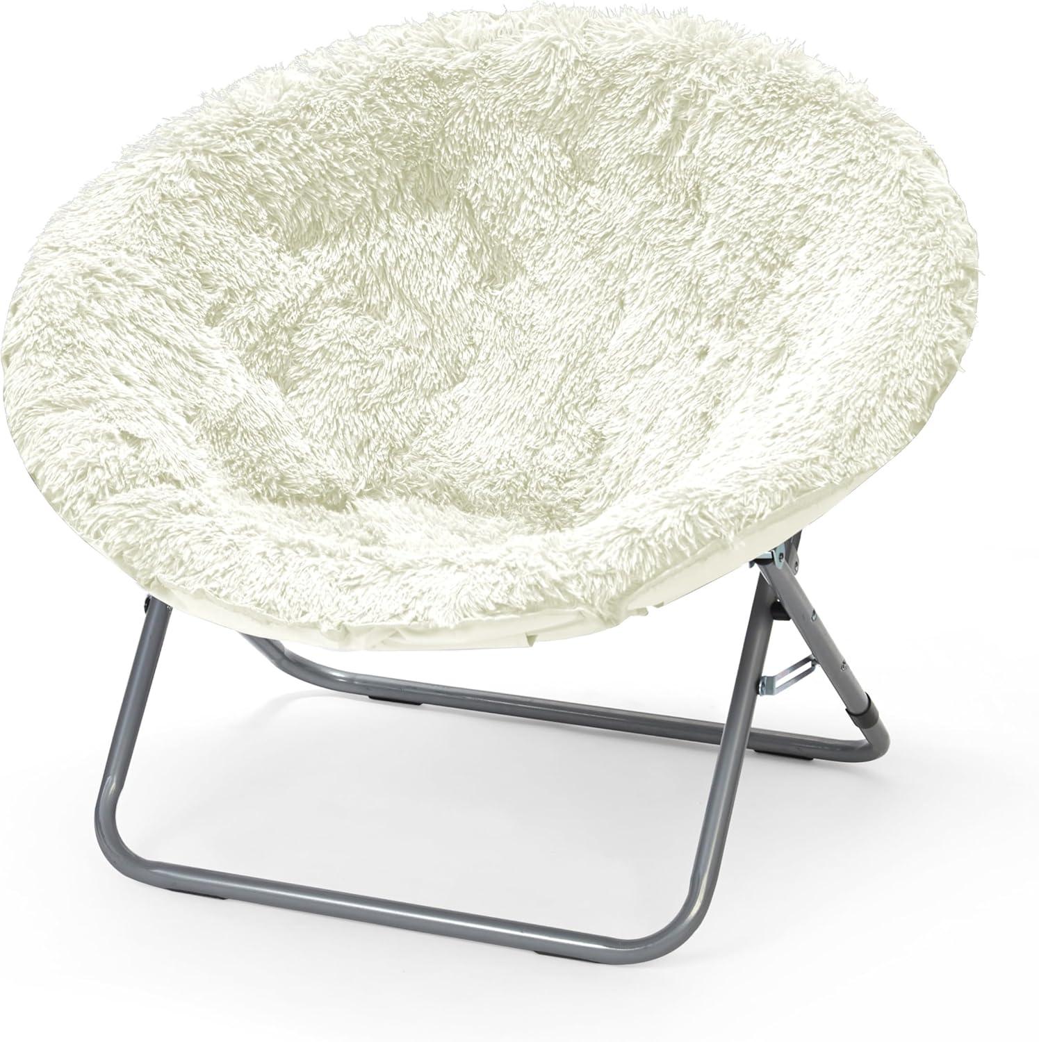 Urban Shop Mongolian Faux Fur Oversized Moon Chair, Multiple Colors