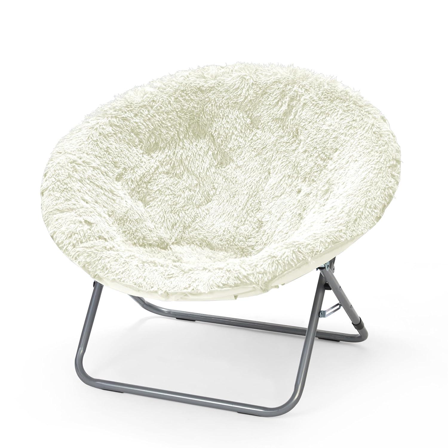 Urban Shop Mongolian Faux Fur Oversized Moon Chair, Multiple Colors