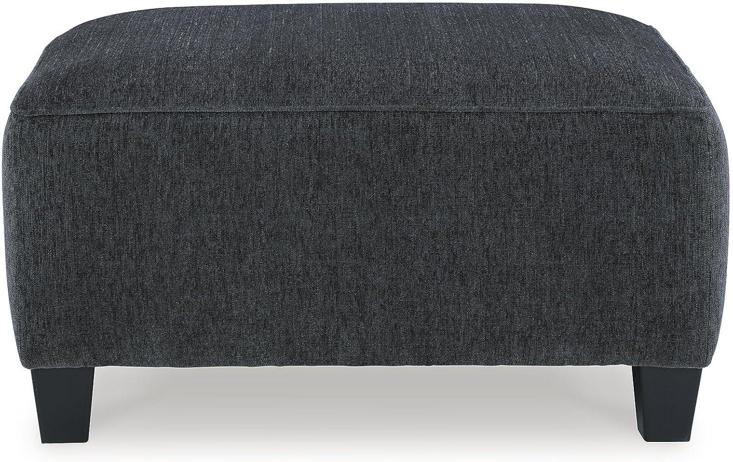 Contemporary Gray Chenille Oversized Footstool 39"x39"