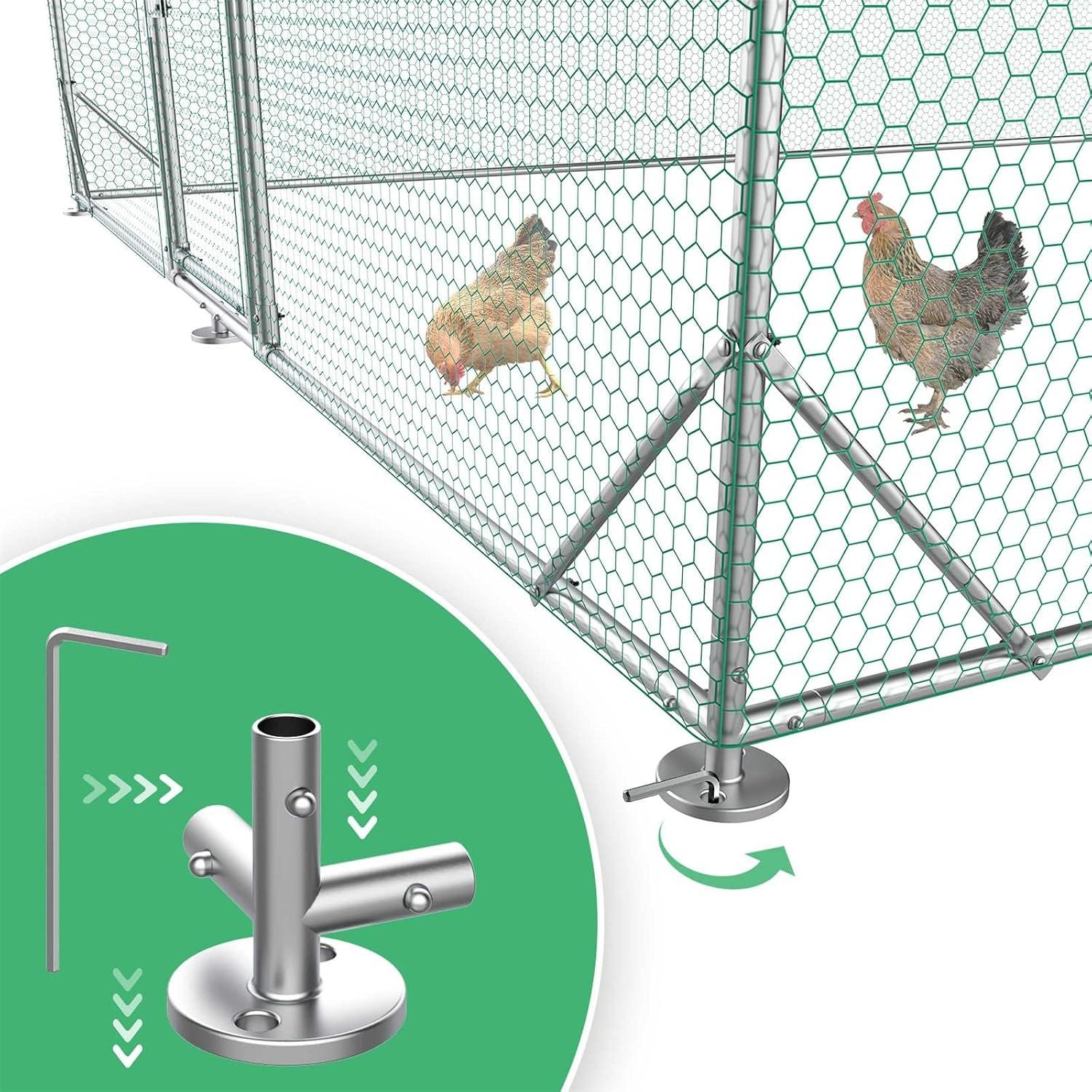 Large Metal Chicken Coop with Waterproof Cover