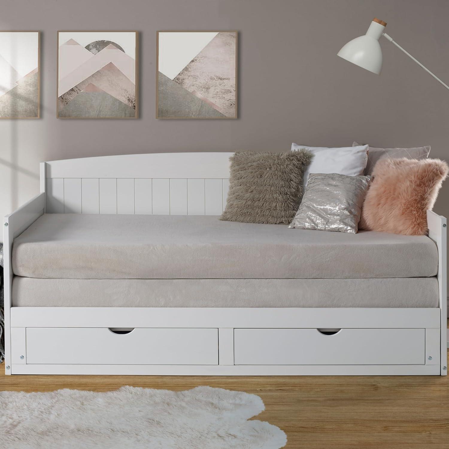 Alaterre Furniture King Harmony Kids' Daybed with Conversion White