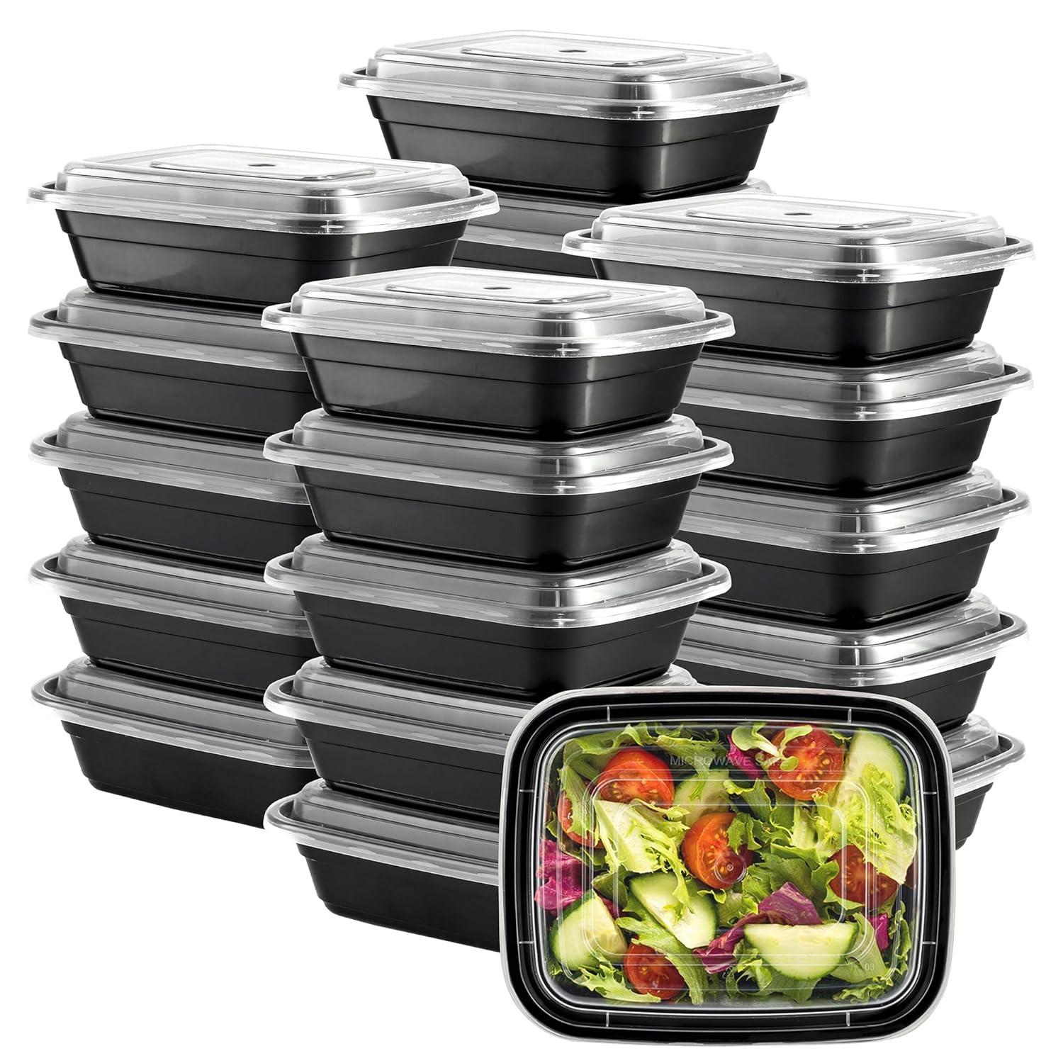 GUSTO Bento Box Meal Prep Containers with Lid 1 Compartment, 12 Oz, 50-Pack