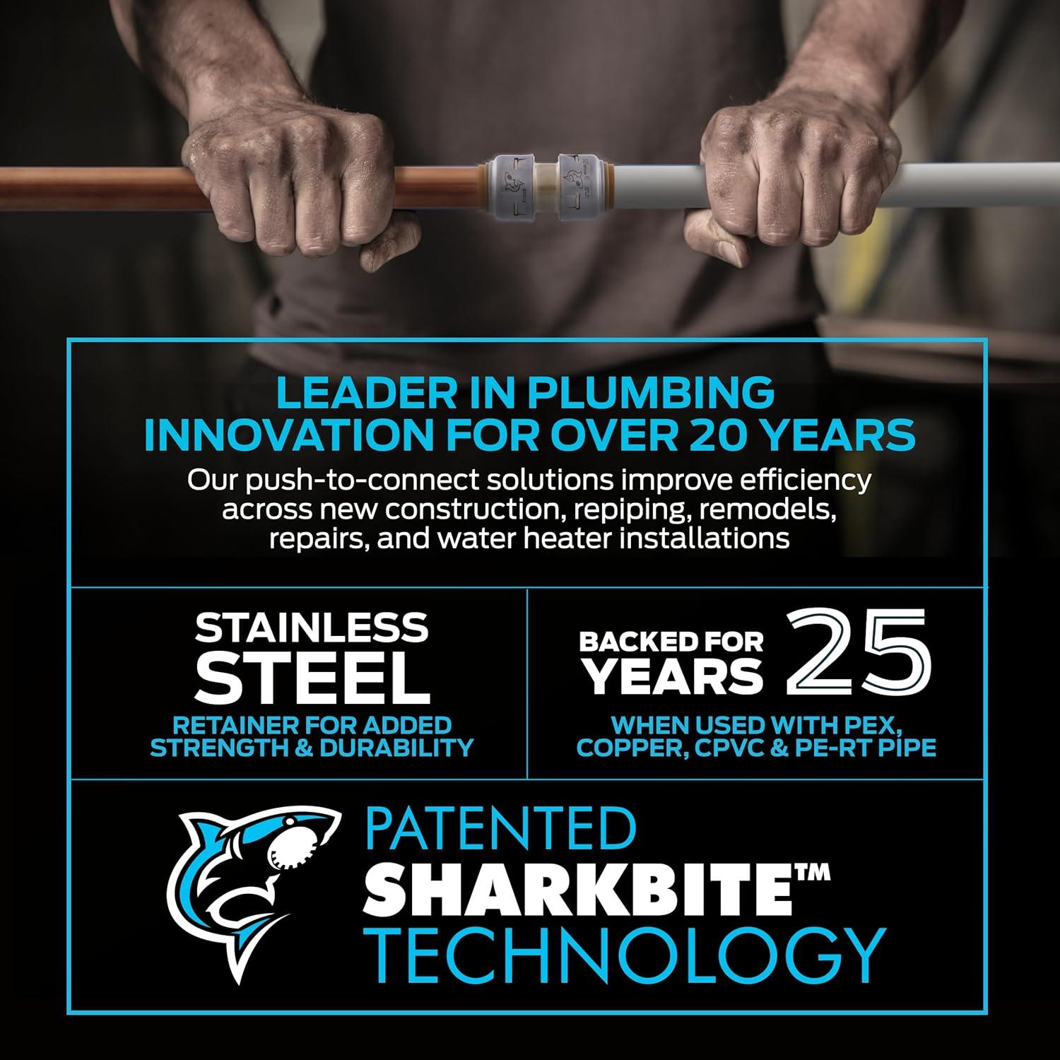SHARKBITE 1/2x3/8x3/8 Angle Valve UR25558