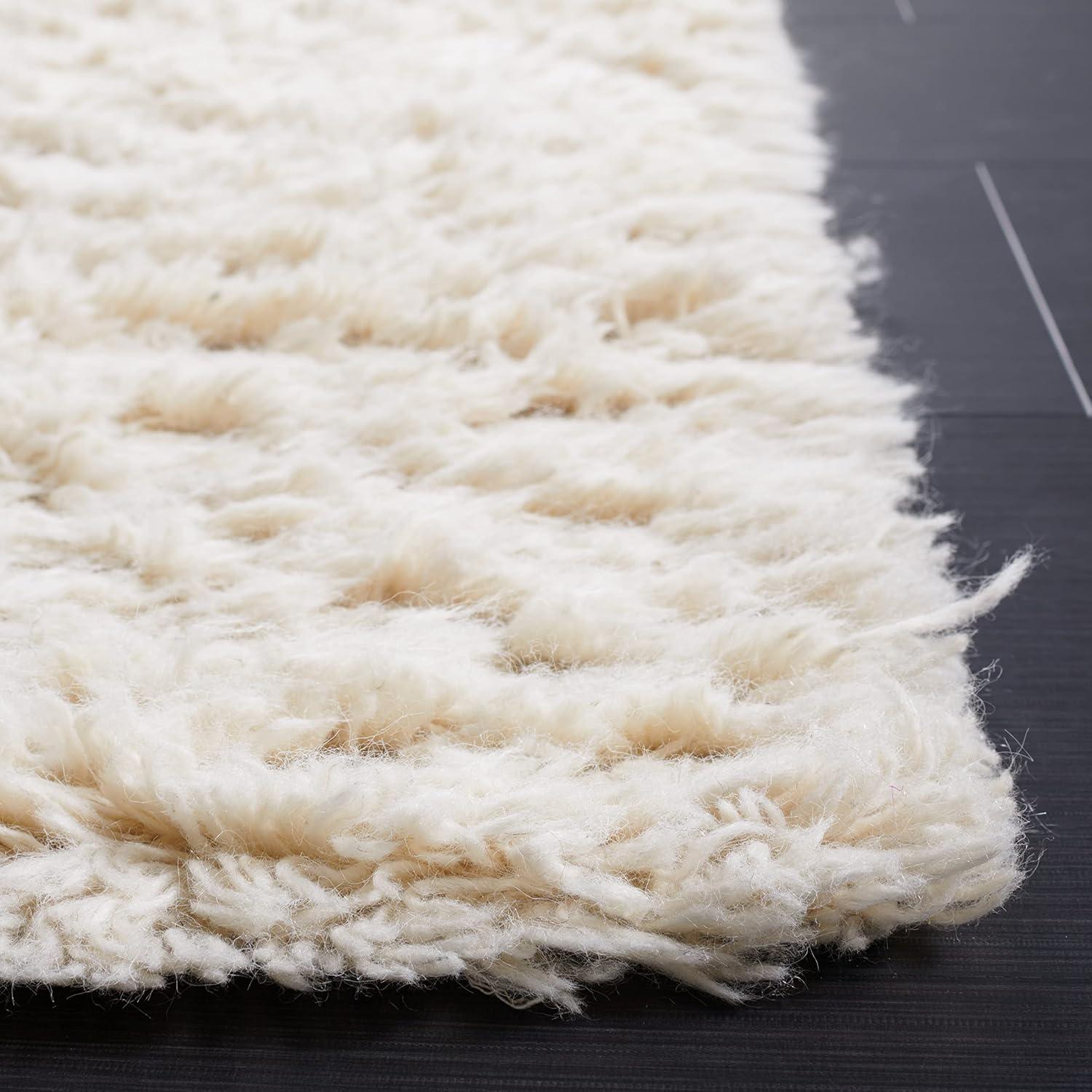 Flokati FLK150 Hand Tufted Indoor Area Rug - Ivory - 4'x6' - Safavieh