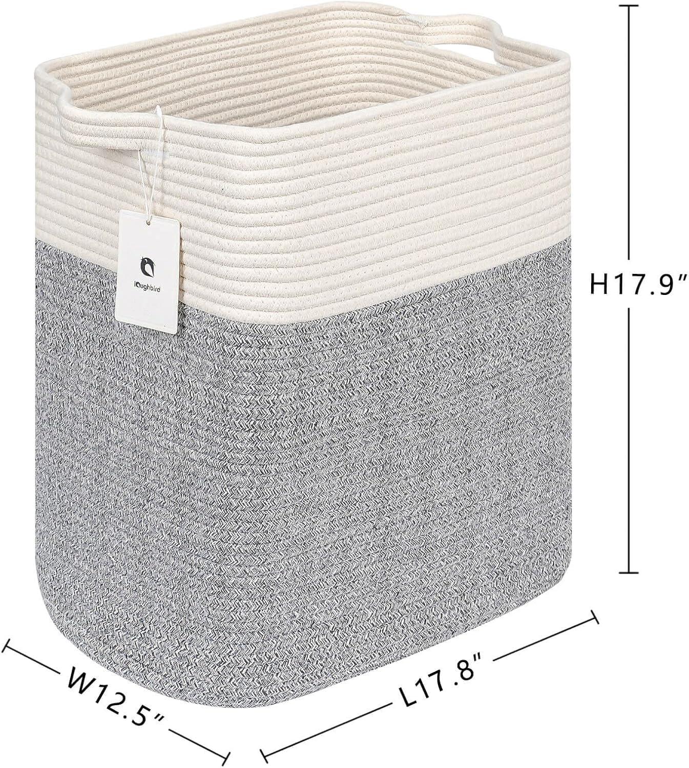 Hamper Toy Storage Collapsible Laundry Bin, Medium Fabric Organizer, 2pack - Silver Gray