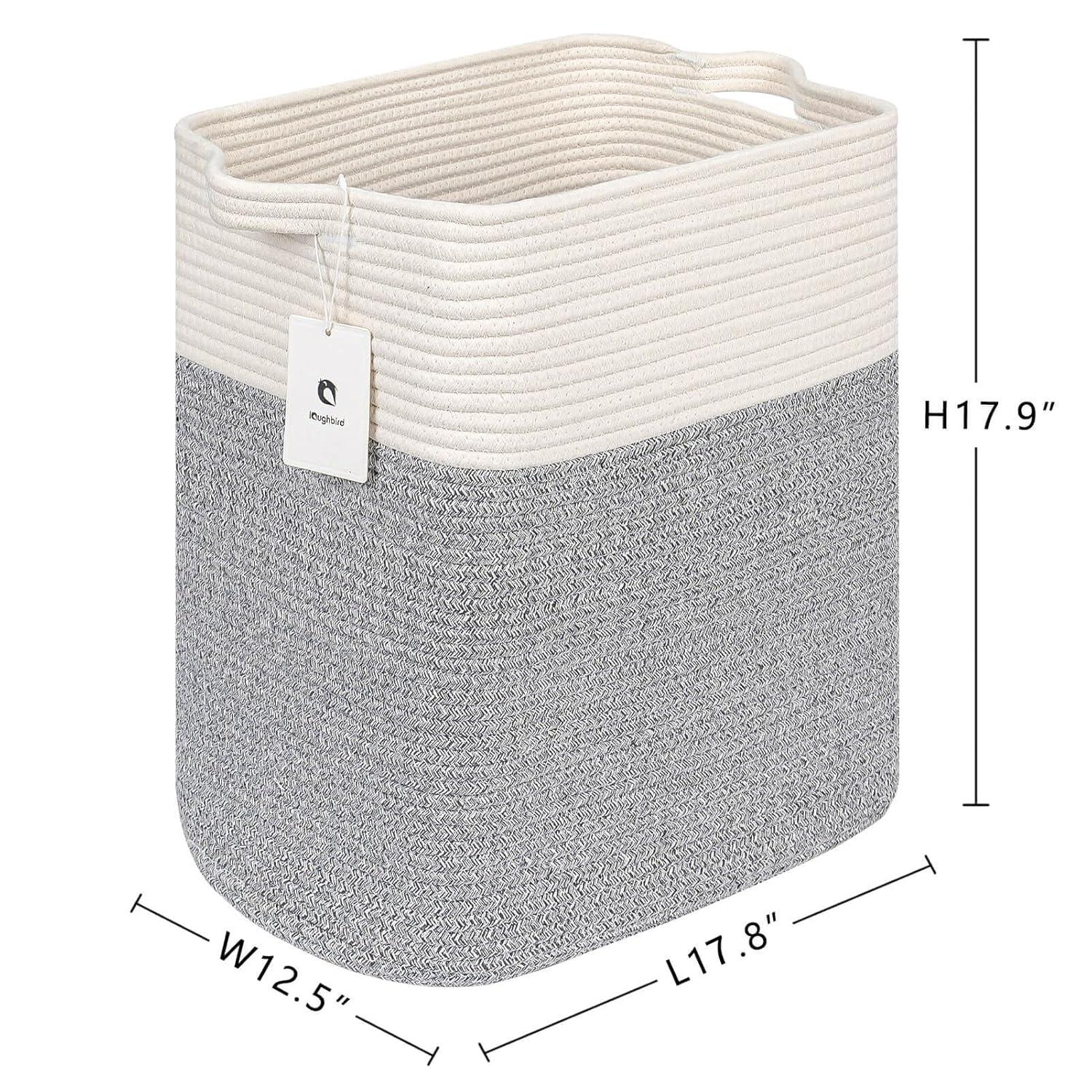 Hamper Toy Storage Collapsible Laundry Bin, Medium Fabric Organizer, 2pack - Silver Gray