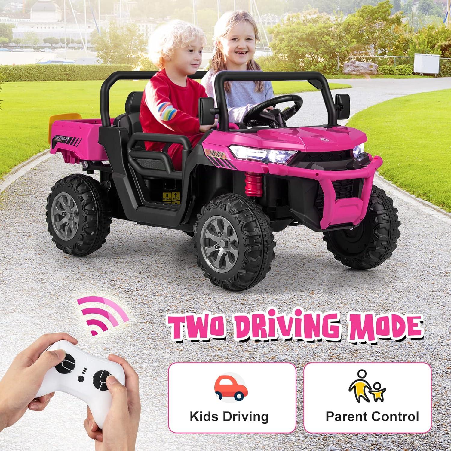 Himimi Delia Himimi 24 Voltage  Ride On Dump Truck, 2 Seater Kids UTV with Electric Dump Bed, Remote Control