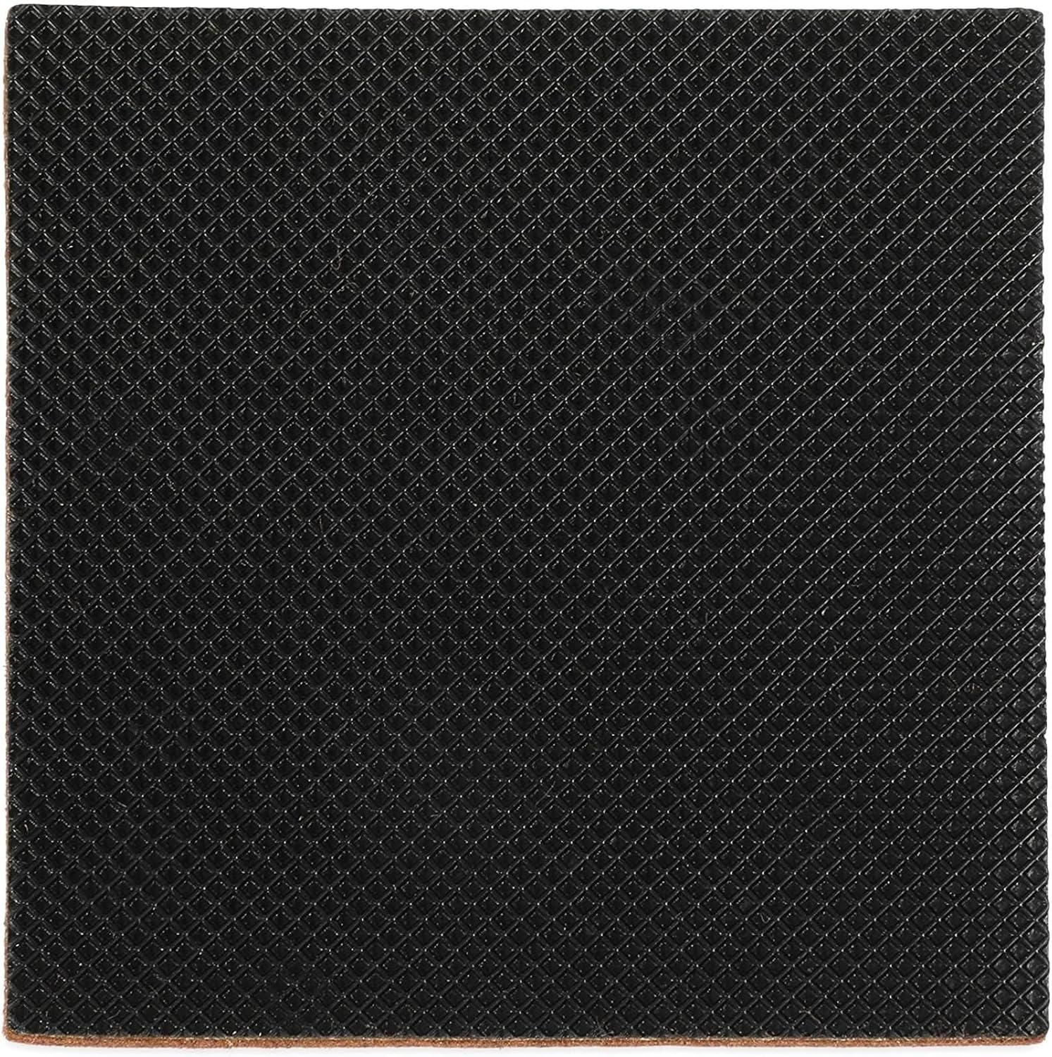 16-Pack 3" Non Slip Self Stick Rubber Felt Square Furniture Protector Pads, Black