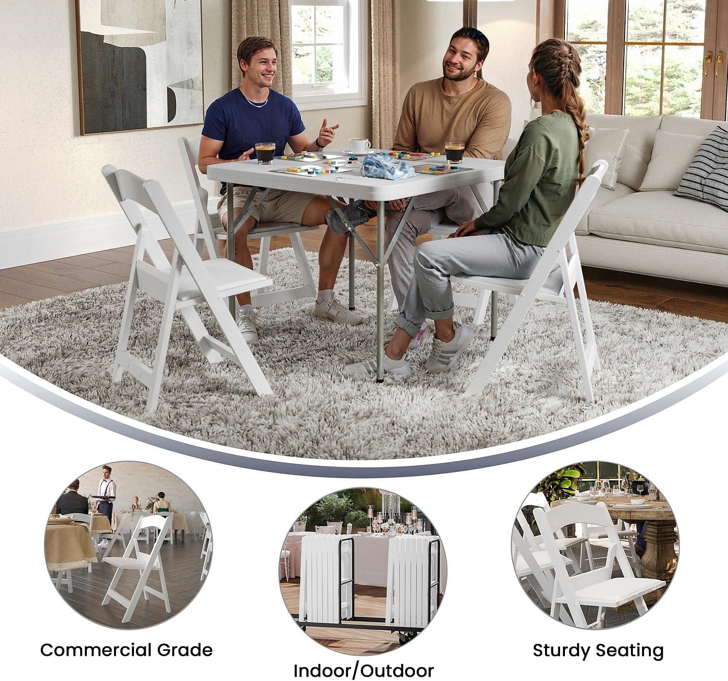 Inbox Zero Hercules Resin Folding Chair - 800LB Weight Capacity Event Chair (Set of 2)
