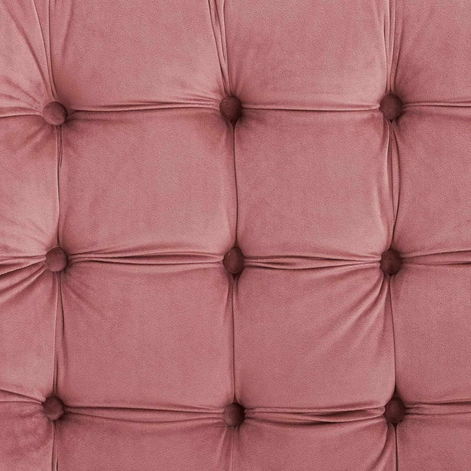 Modway Suggest Button Tufted Performance Velvet Lounge Chair in Dusty Rose