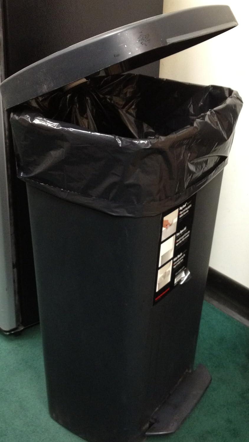 Plasticplace 12-16 Gallon Trash Bags, Black (250 Count)