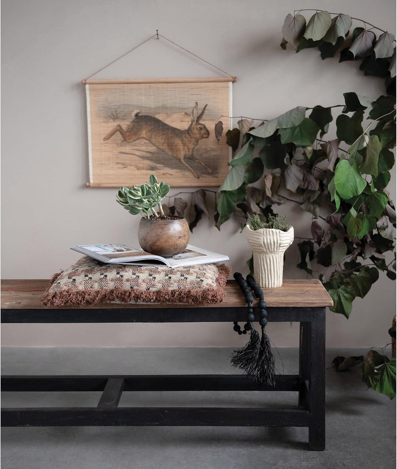 Small Walnut Finish Mango Wood Serving Bowl