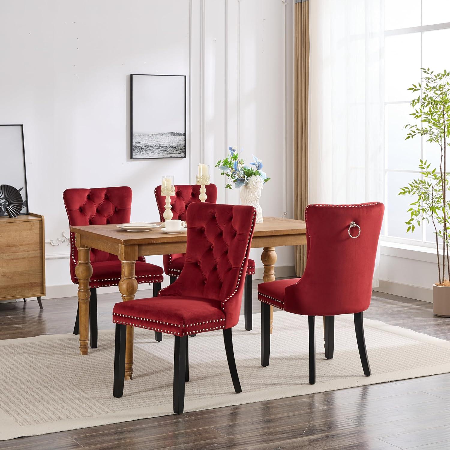 Rosdorf Park Allena Tufted Velvet/Linen Wing Back Parsons Chair (Set of 2)